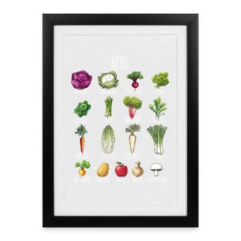 Hobby Garden April Fruit & Vegetables for Green Thumbs - Framed poster (27 × 37 cm) - black - Front