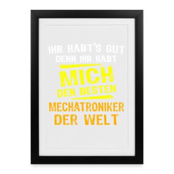 Mechatronics Technician Gift - Framed poster (27 × 37 cm) - black - Front