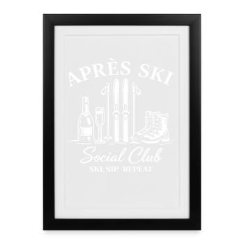 Après Ski Social Club Ski Sip Repeat Skier - Affiche encadrée (27 × 37 cm) - noir - Devant