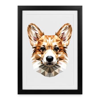 Corgi Welsh Corgi Cardigan Dog Cute Welsh Corgi - Framed poster (27 × 37 cm) - black - Front