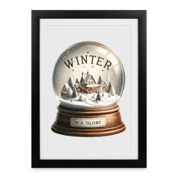 Winter Magic Snow Globe Village - Framed poster (27 × 37 cm) - black - Front