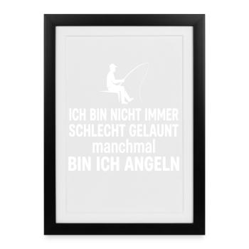 I'm not always in a bad mood Fishing - Framed poster (27 × 37 cm) - black - Front
