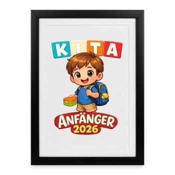 Débutants en crèche 2026 | Enfant mignon de maternelle - Affiche encadrée (27 × 37 cm) - noir - Devant