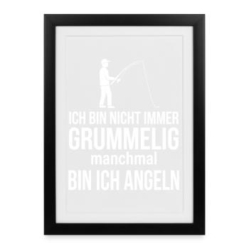 Not always grumpy, sometimes fishing - Framed poster (27 × 37 cm) - black - Front