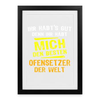 Stove Fitter Gift - Framed poster (27 × 37 cm) - black - Front