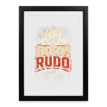 Lucha Libre Luchador Né Rudo - Affiche encadrée (27 × 37 cm) - noir - Devant