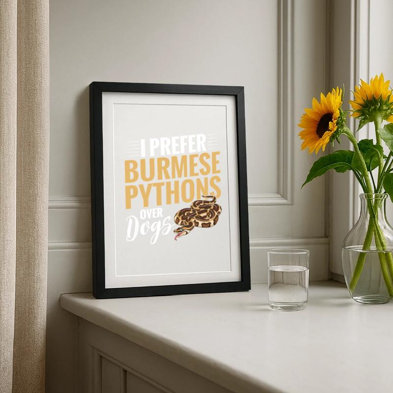 Python birman Stuff Reptile Foos Propriétaire de serpent Affiche encadrée (27 × 37 cm)