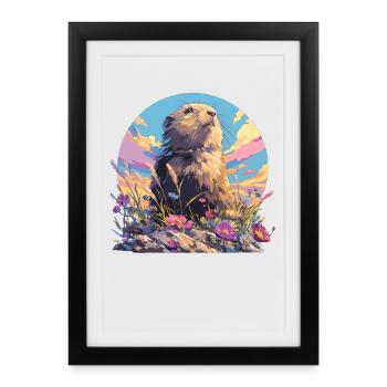 Lemmings Lemming - Affiche encadrée (27 × 37 cm) - noir - Devant