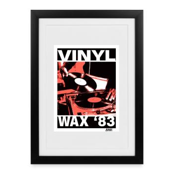 Vinyl Wax 83 – DJ Turntable Poster - Framed poster (27 × 37 cm) - black - Front