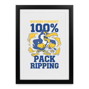 Weekend Forecast Pack Ripping Card Collector - Framed poster (27 × 37 cm) - black - Front