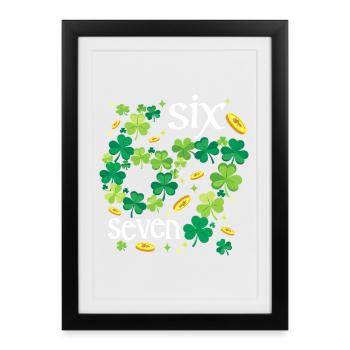 Irlande Irish Shamrock St. Patricks Jour 6 7 Memes - Affiche encadrée (27 × 37 cm) - noir - Devant