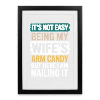 Ehefrau Sprüche Ehefrauen Lustige Ehefrau Geschenk - Gerahmtes Poster (27 × 37 cm) - Schwarz - Vorne