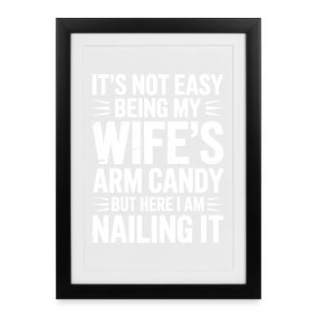 Ehefrau Sprüche Ehefrauen Lustige Ehefrau Geschenk - Gerahmtes Poster (27 × 37 cm) - Schwarz - Vorne