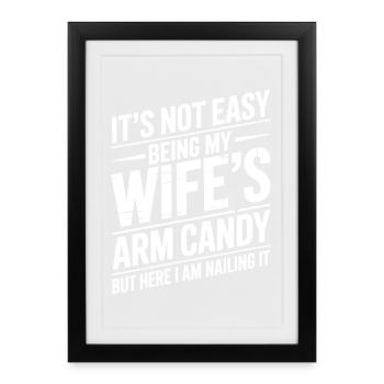 Ehefrau Sprüche Ehefrauen Lustige Ehefrau Geschenk - Gerahmtes Poster (27 × 37 cm) - Schwarz - Vorne