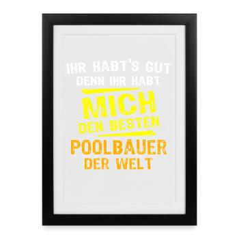 Pool Builder Gift - Framed poster (27 × 37 cm) - black - Front