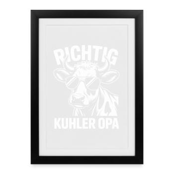 Right Cool Grandpa Highland Cattle Gift - Framed poster (27 × 37 cm) - black - Front