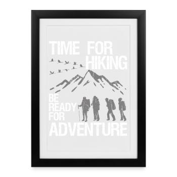 Randonnée Soyez prêt pour l’aventure vintage - Affiche encadrée (27 × 37 cm) - noir - Devant