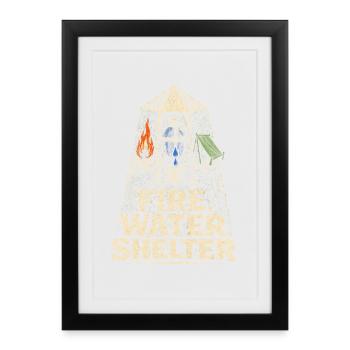 Abri d’eau pour le survivant du prépper - Affiche encadrée (27 × 37 cm) - noir - Devant