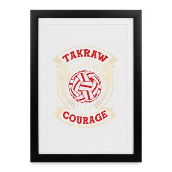 Sepak Takraw m’a appris le courage - Affiche encadrée (27 × 37 cm) - noir - Devant