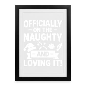 Noël coquin et aimant - Affiche encadrée (27 × 37 cm) - noir - Devant