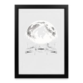 Bigfoot on trampoline - Framed poster (27 × 37 cm) - black - Front