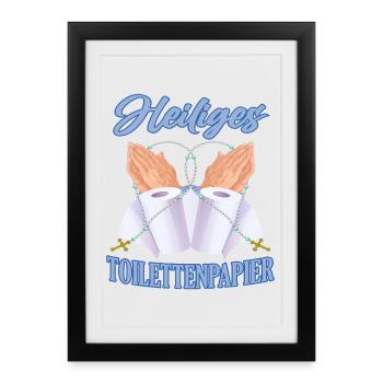Saint papier toilette - Affiche encadrée (27 × 37 cm) - noir - Devant
