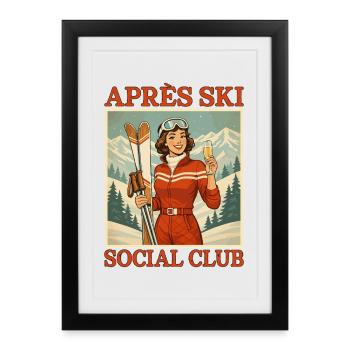 Club social d’après-ski - Affiche encadrée (27 × 37 cm) - noir - Devant