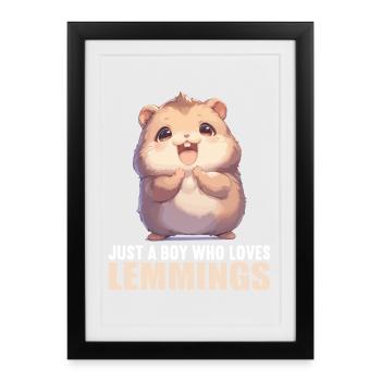 Lemmings Lemming - Affiche encadrée (27 × 37 cm) - noir - Devant
