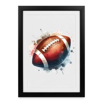 Éclaboussure de football aquarelle - Affiche encadrée (27 × 37 cm) - noir - Devant
