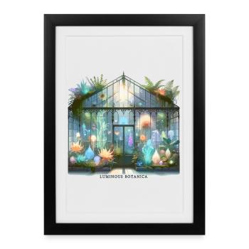 Serre Luminous Botanica - Affiche encadrée (27 × 37 cm) - noir - Devant
