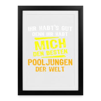 Pool Boy Gift - Framed poster (27 × 37 cm) - black - Front