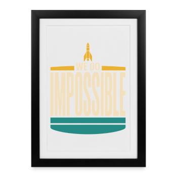 Science-fusée, Scientifique en fusées, Aérospatiale - Affiche encadrée (27 × 37 cm) - noir - Devant