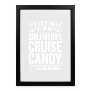 Dictons de copine Cadeau de copine drôle - Affiche encadrée (27 × 37 cm) - noir - Devant