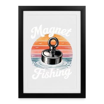 Pêche à l’aimant - Affiche encadrée (27 × 37 cm) - noir - Devant