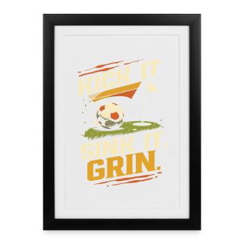 Footgolf Football Golf - Affiche encadrée (27 × 37 cm) - noir - Devant