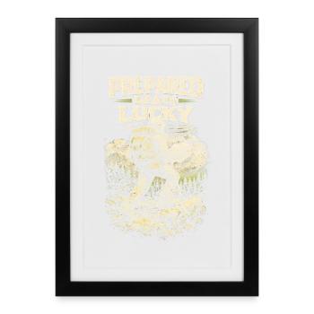 Préparateur Survivaliste Préparé bat Chance - Affiche encadrée (27 × 37 cm) - noir - Devant