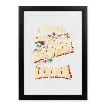 Lucha Libre Luchador vivant La Vida Lucha - Affiche encadrée (27 × 37 cm) - noir - Devant