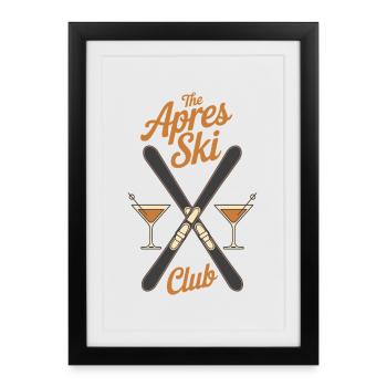 The Après Ski Club Party Winter Sports Mountains - Framed poster (27 × 37 cm) - black - Front