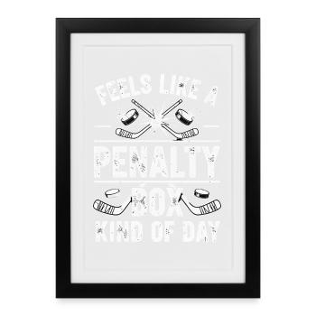 hockey - Affiche encadrée (27 × 37 cm) - noir - Devant