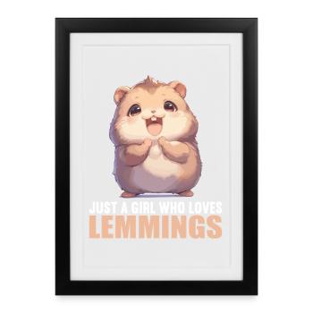 Lemmings Lemming - Affiche encadrée (27 × 37 cm) - noir - Devant