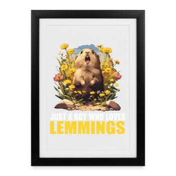 Lemmings Lemming - Affiche encadrée (27 × 37 cm) - noir - Devant