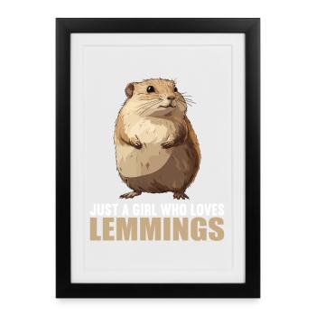 Lemmings Lemming - Affiche encadrée (27 × 37 cm) - noir - Devant