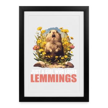 Lemmings Lemming - Affiche encadrée (27 × 37 cm) - noir - Devant