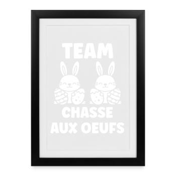 chasse aux oeufs - Affiche encadrée (27 × 37 cm) - noir - Devant