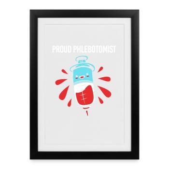 Nurse Caregiver Blood Sampling Phlebotomist - Framed poster (27 × 37 cm) - black - Front