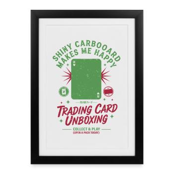 Shiny Carbooard Makes Me Happy Trading Card - Framed poster (27 × 37 cm) - black - Front