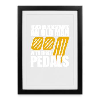 Never underestimate Car lover car guy mechanic - Framed poster (27 × 37 cm) - black - Front