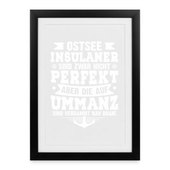Ummanz BALTIC SEA ISLANDERS ARE NOT PERFECT - Framed poster (27 × 37 cm) - black - Front