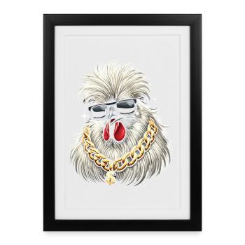 Poulet en soie - Affiche encadrée (27 × 37 cm) - noir - Devant
