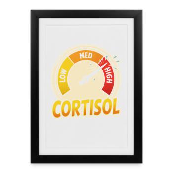 Cortisol Measuring Point T-Shirt - Affiche encadrée (27 × 37 cm) - noir - Devant